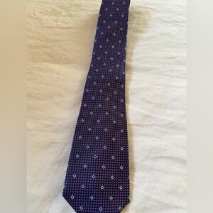Lands' End Purple and Light Blue Geometric Silk Tie